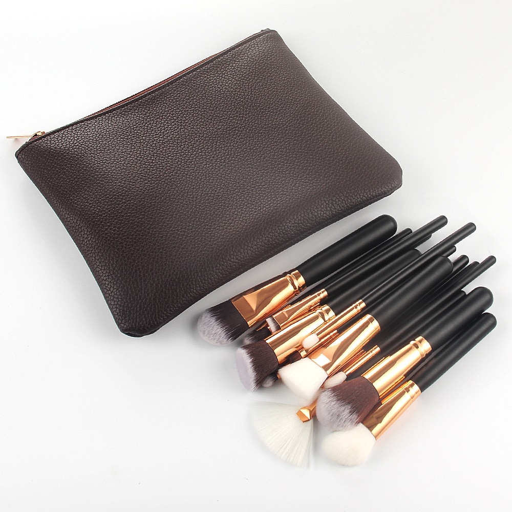 leather makeup brush case